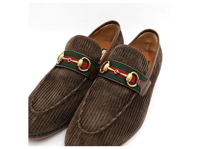 Gucci Mocassini in velluto a coste con mors per uomo Marrone - vista 5