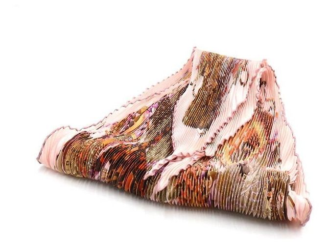 Hermès Mehrfarbiger Plissee-Seidenschal für Damen Mehrfarben - Ansicht 2