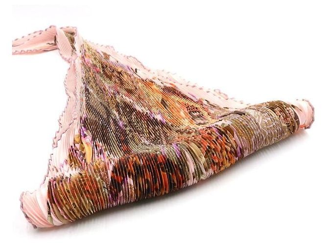 Hermès Mehrfarbiger Plissee-Seidenschal für Damen Mehrfarben - Ansicht 3