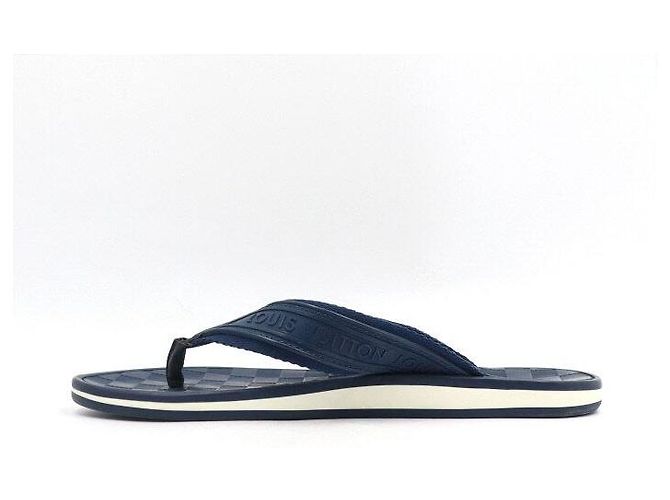 Louis Vuitton Pantofole da uomo in blu Damier Logo - vista 4