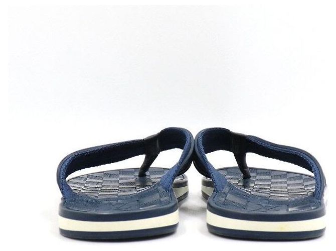 Louis Vuitton Pantofole da uomo in blu Damier Logo - vista 6