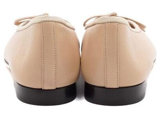 Chanel Ballerine bicolore beige Marrone - vista 5
