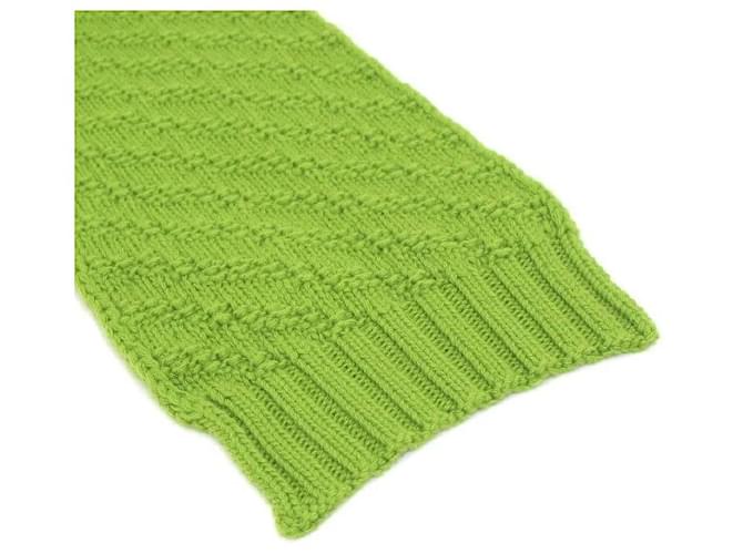 Prada Sciarpa in misto cashmere con logo a triangolo Verde - vista 3