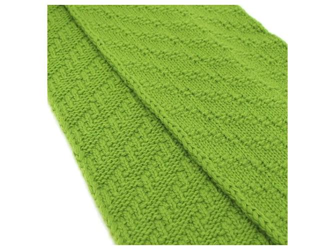 Prada Sciarpa in misto cashmere con logo a triangolo Verde - vista 4