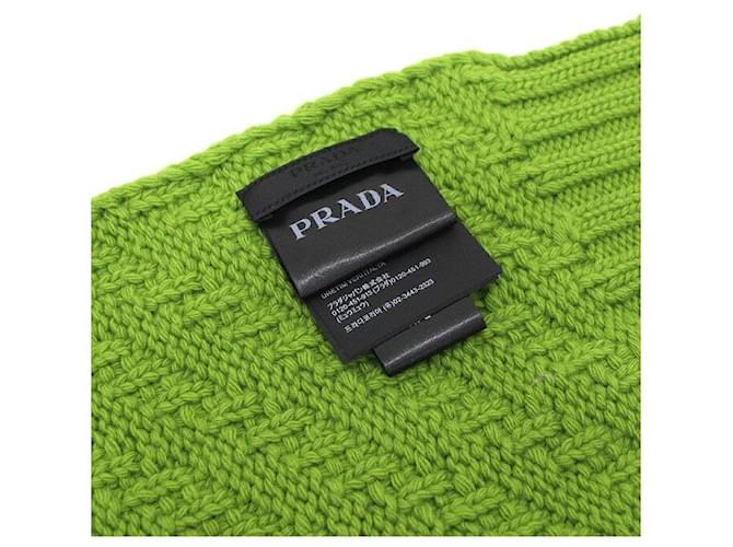 Prada Sciarpa in misto cashmere con logo a triangolo Verde - vista 5