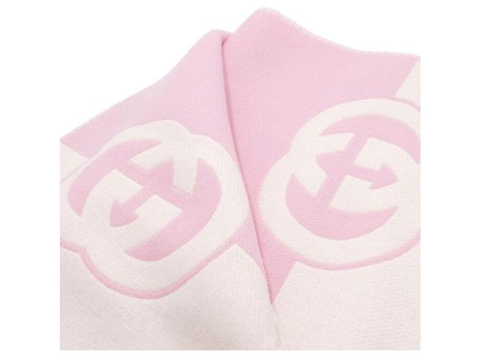 Gucci Bufanda gigante de lana y cachemira entrelazada rosa para mujer - vista 7