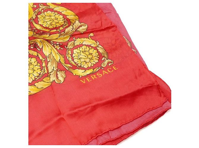 Versace Sciarpa da donna con motivo catena d'oro rosso - vista 3