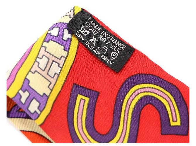 Hermès Pañuelo de seda Twilly Roja - vista 4