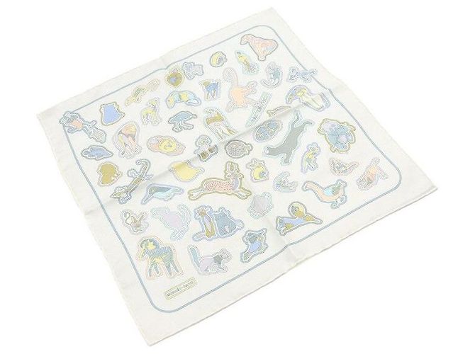 Hermès Dettaglio Caratteristico Sciarpa in Twill di Seta Quadrata GAVROCHE Bianco - vista 6