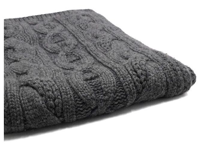 Hermès Sciarpa reversibile in cashmere grigio unisex Marrone - vista 3
