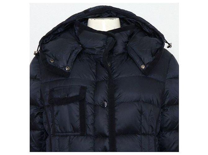 Moncler Damenlang Daunenjacke in Navy - Ansicht 2