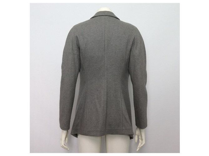 Brunello Cucinelli Gray Wool Blend Two-Button Women's Jacket - view 4