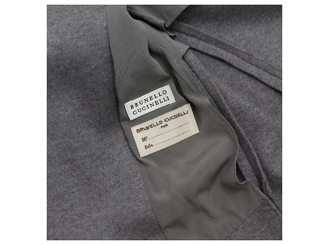 Brunello Cucinelli Gray Wool Blend Two-Button Women's Jacket - view 6