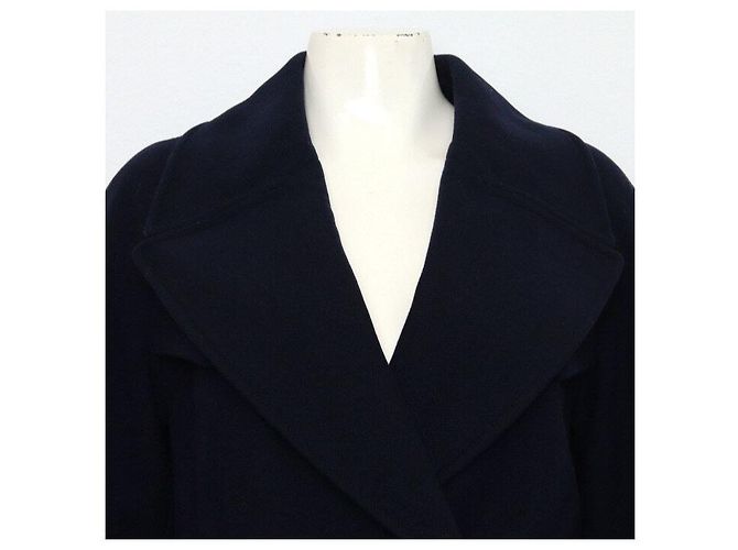 Burberry Damenmantel mit Gürtel aus Wollmischung in Navy - Ansicht 2