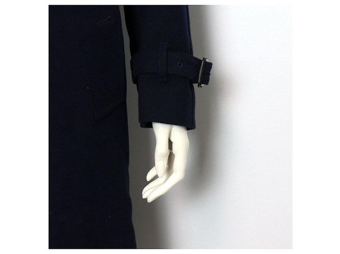 Burberry Damenmantel mit Gürtel aus Wollmischung in Navy - Ansicht 3