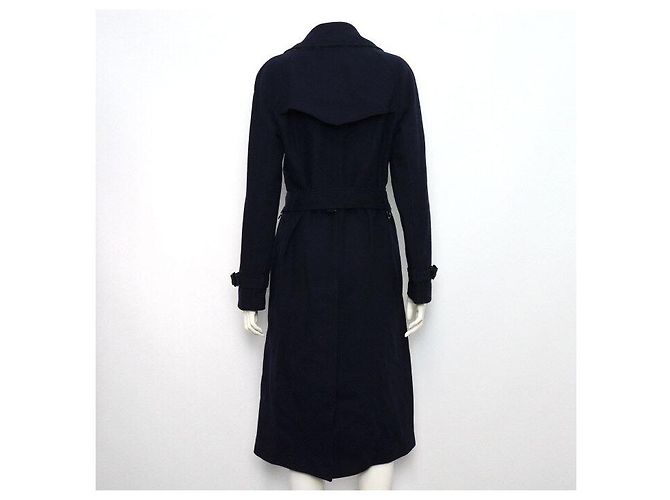 Burberry Damenmantel mit Gürtel aus Wollmischung in Navy - Ansicht 4