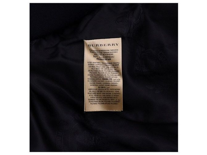 Burberry Damenmantel mit Gürtel aus Wollmischung in Navy - Ansicht 6