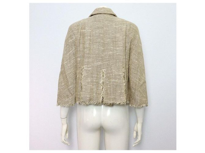 Chanel Beige Vintage Tweed Damenjacke - Ansicht 4