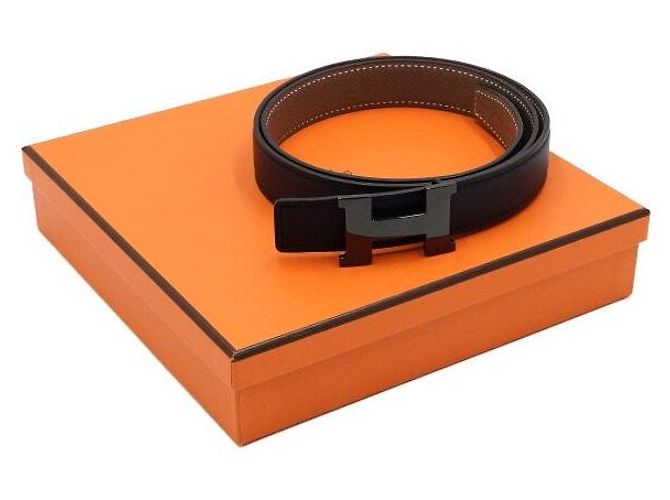 Hermès Cinturón reversible de piel Mini Constance Black Negro - vista 6