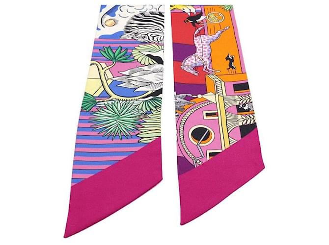 Hermès Foulard Twilly Maxi in seta Animapolis Multicolore - vista 2