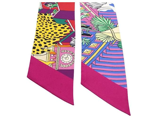 Hermès Foulard Twilly Maxi in seta Animapolis Multicolore - vista 3