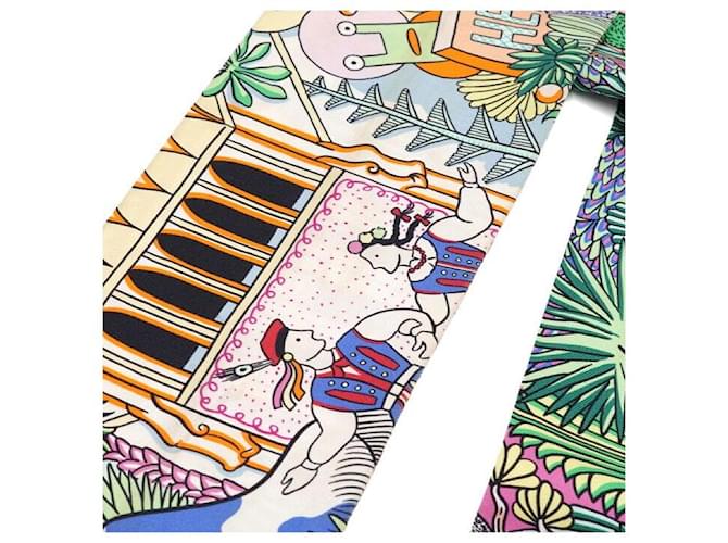 Hermès Foulard Twilly Maxi in seta Animapolis Multicolore - vista 7