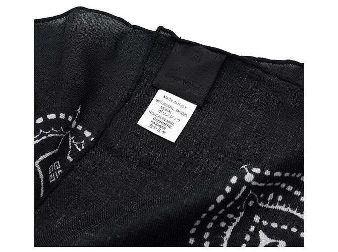 Givenchy Sciarpa quadrata in misto cashmere e modal con stampa GG nera Nero - vista 6