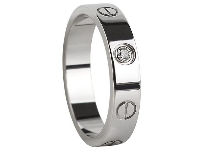 Cartier Mini Love Ring aus Weißgold mit Diamant Größe - Ansicht 2