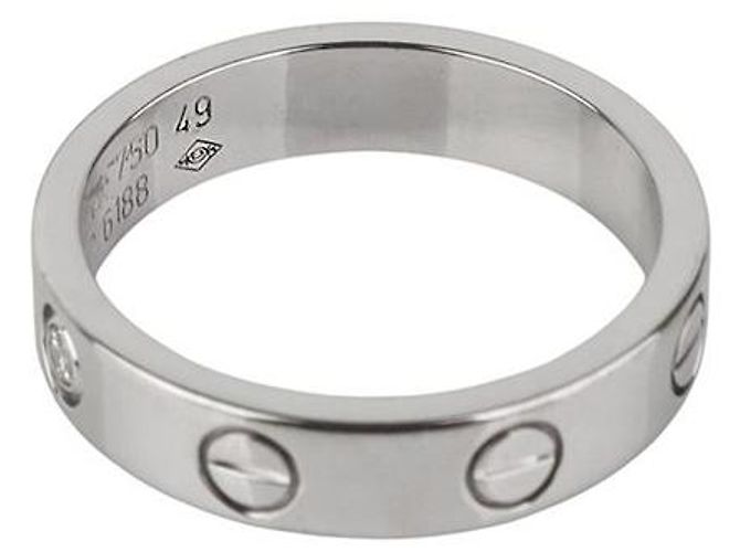 Cartier Mini Love Ring aus Weißgold mit Diamant Größe (Department Store Zertifikat) - Ansicht 4