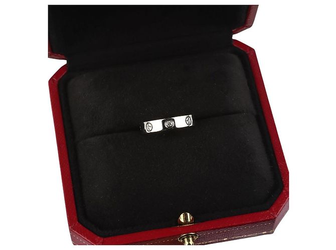 Cartier Mini Love Ring aus Weißgold mit Diamant Größe (Department Store Zertifikat) - Ansicht 5