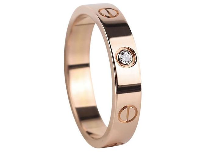 Cartier Rose Gold Mini Love Ring with Diamond Size Pink - view 2