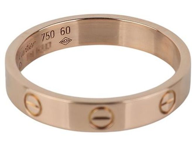 Cartier Rose Gold Mini Love Ring with Diamond Size Pink - view 4