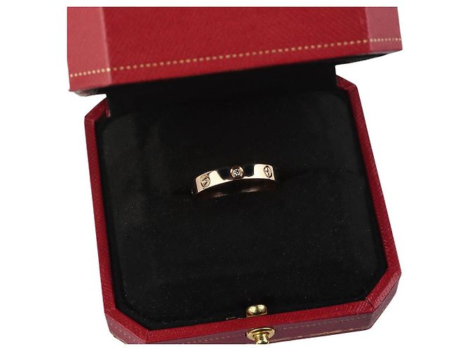 Cartier Rose Gold Mini Love Ring with Diamond Size Pink - view 5