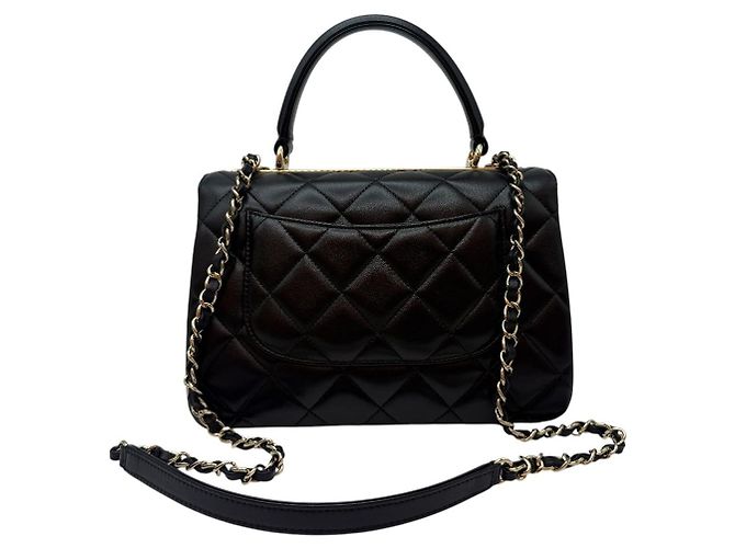 Chanel Piccola borsa a tracolla con patta in agnello trendy Nero - vista 4