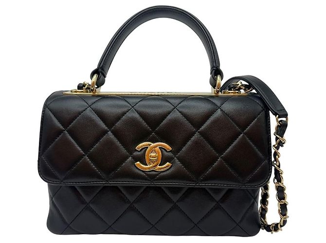 Chanel Borsa a tracolla Trendy CC Small in agnello nero - vista 2