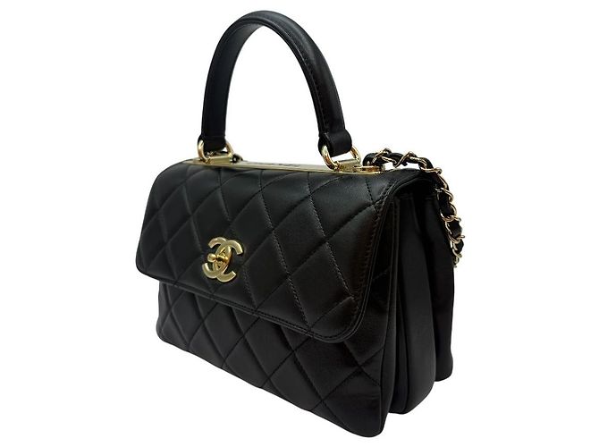 Chanel Borsa a tracolla Trendy CC Small in agnello nero - vista 3