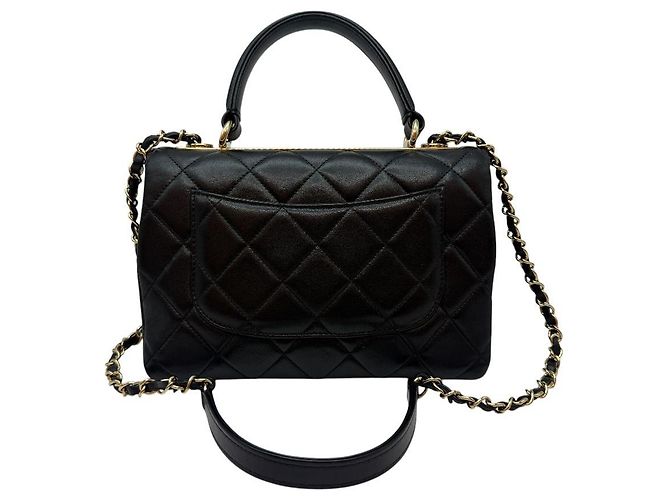 Chanel Borsa a tracolla Trendy CC Small in agnello nero - vista 4