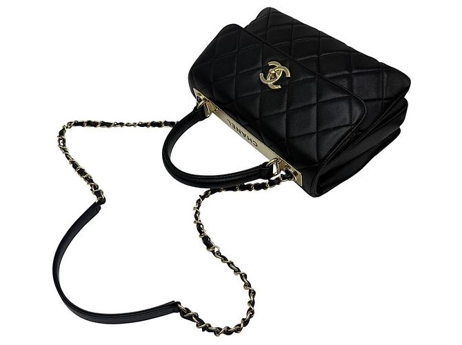 Chanel Borsa a tracolla Trendy CC Small in agnello nero - vista 7