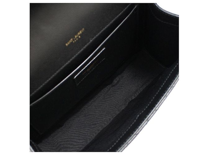 Saint Laurent Black Quilted Leather Gold-tone Envelope Medium Chain Shoulder Bag - view 10