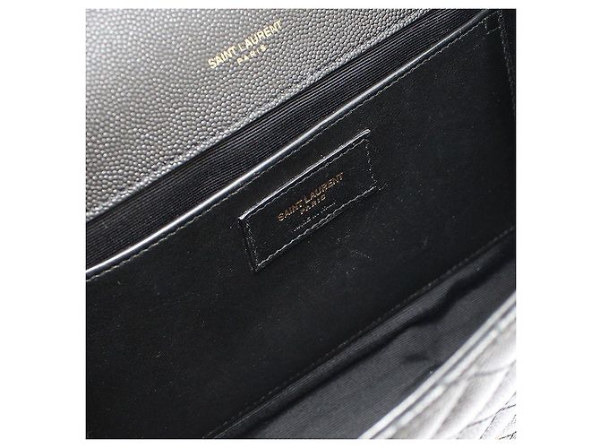 Saint Laurent Black Quilted Leather Gold-tone Envelope Medium Chain Shoulder Bag - view 11