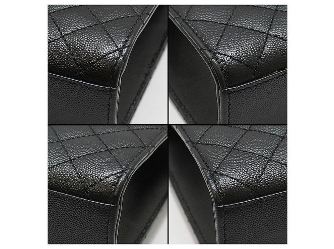 Saint Laurent Black Quilted Leather Gold-tone Envelope Medium Chain Shoulder Bag - view 12