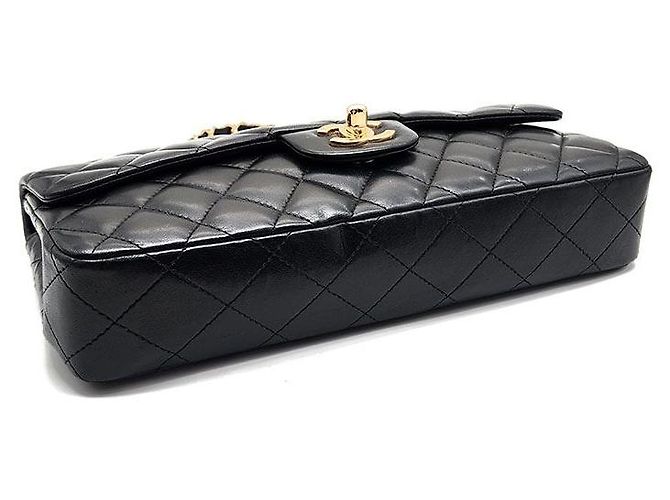 Chanel Borsa Baguette con catena in pelle di agnello Nero - vista 7
