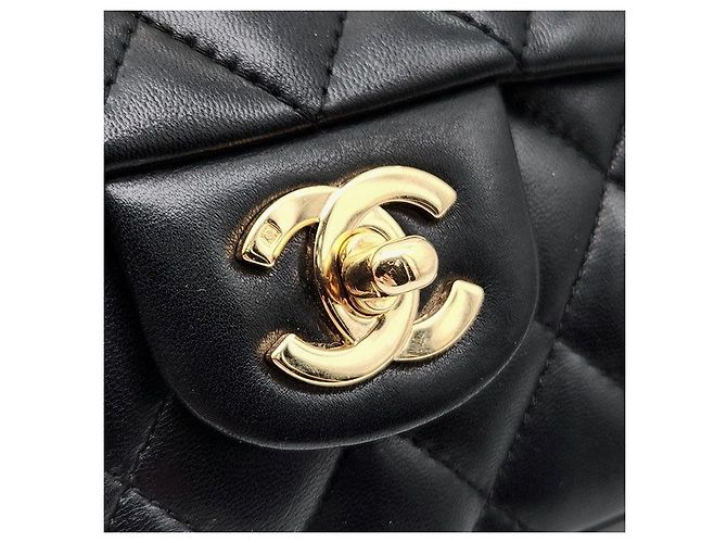 Chanel Borsa Baguette con catena in pelle di agnello Nero - vista 8