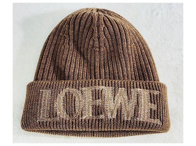 Loewe Gorro de lã com logo Marrom - vista 3