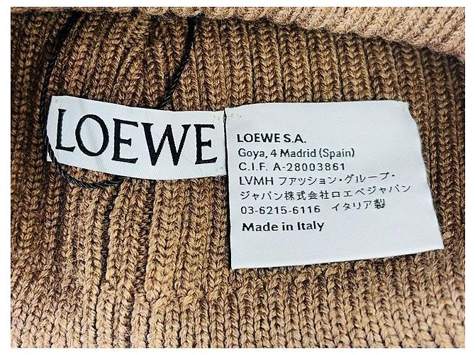 Loewe Gorro de lã com logo Marrom - vista 5
