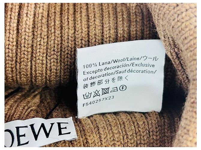 Loewe Gorro de lã com logo Marrom - vista 6