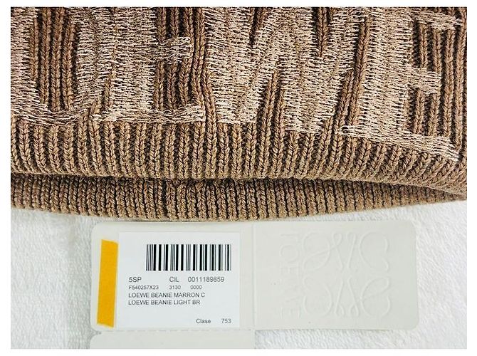 Loewe Gorro de lã com logo Marrom - vista 9