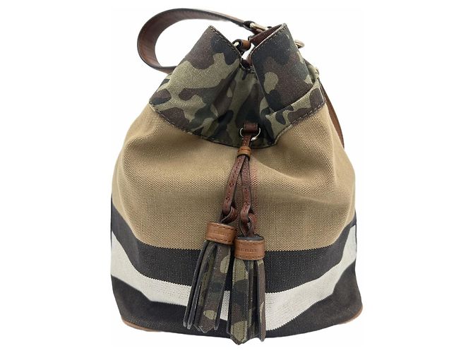 Burberry Borsa Hobo Military Point Marrone - vista 2