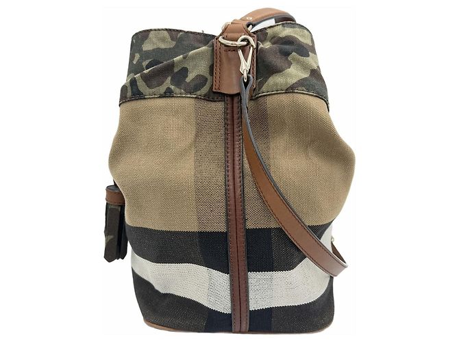 Burberry Borsa Hobo Military Point Marrone - vista 3