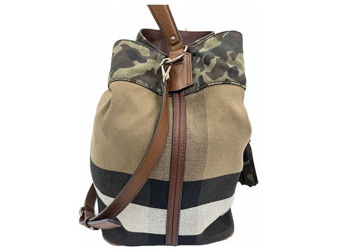 Burberry Borsa Hobo Military Point Marrone - vista 4
